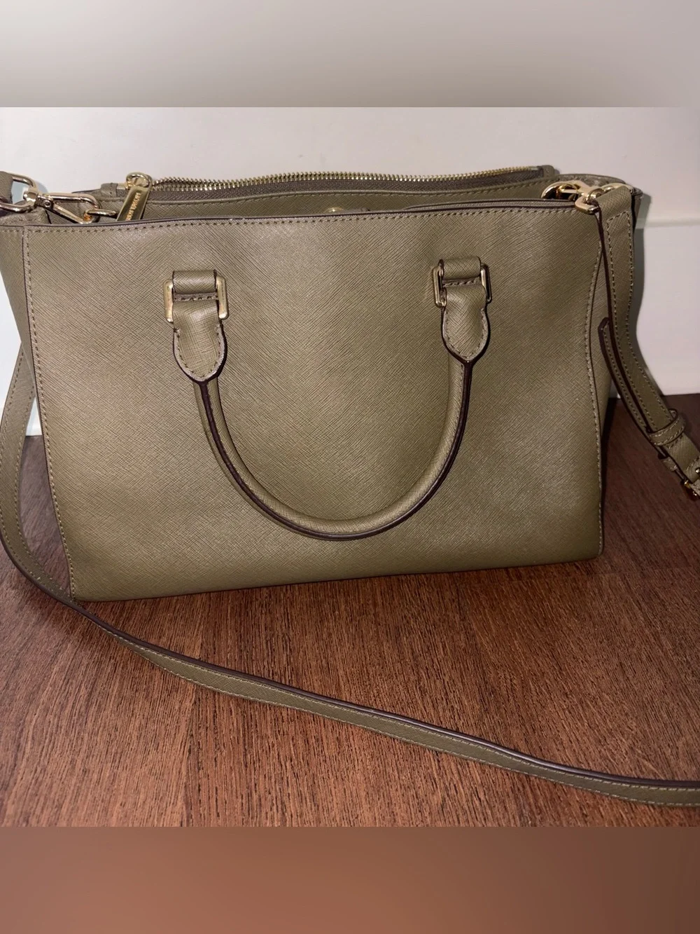 Michael Kors Olive Green Saffiano Leather Purse